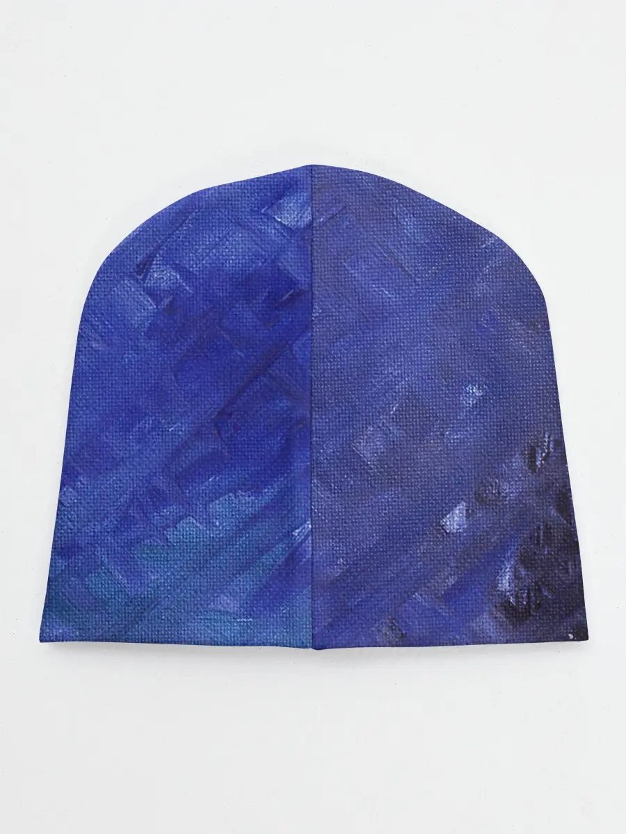 Детская шапка / Синие акварельные мазки