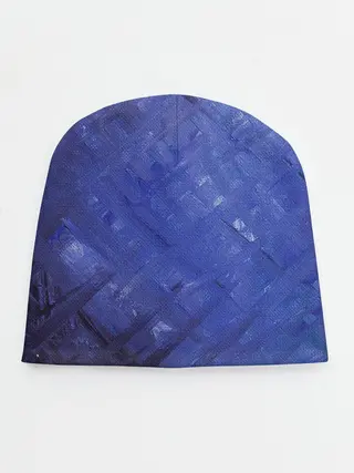 Детская шапка / Синие акварельные мазки