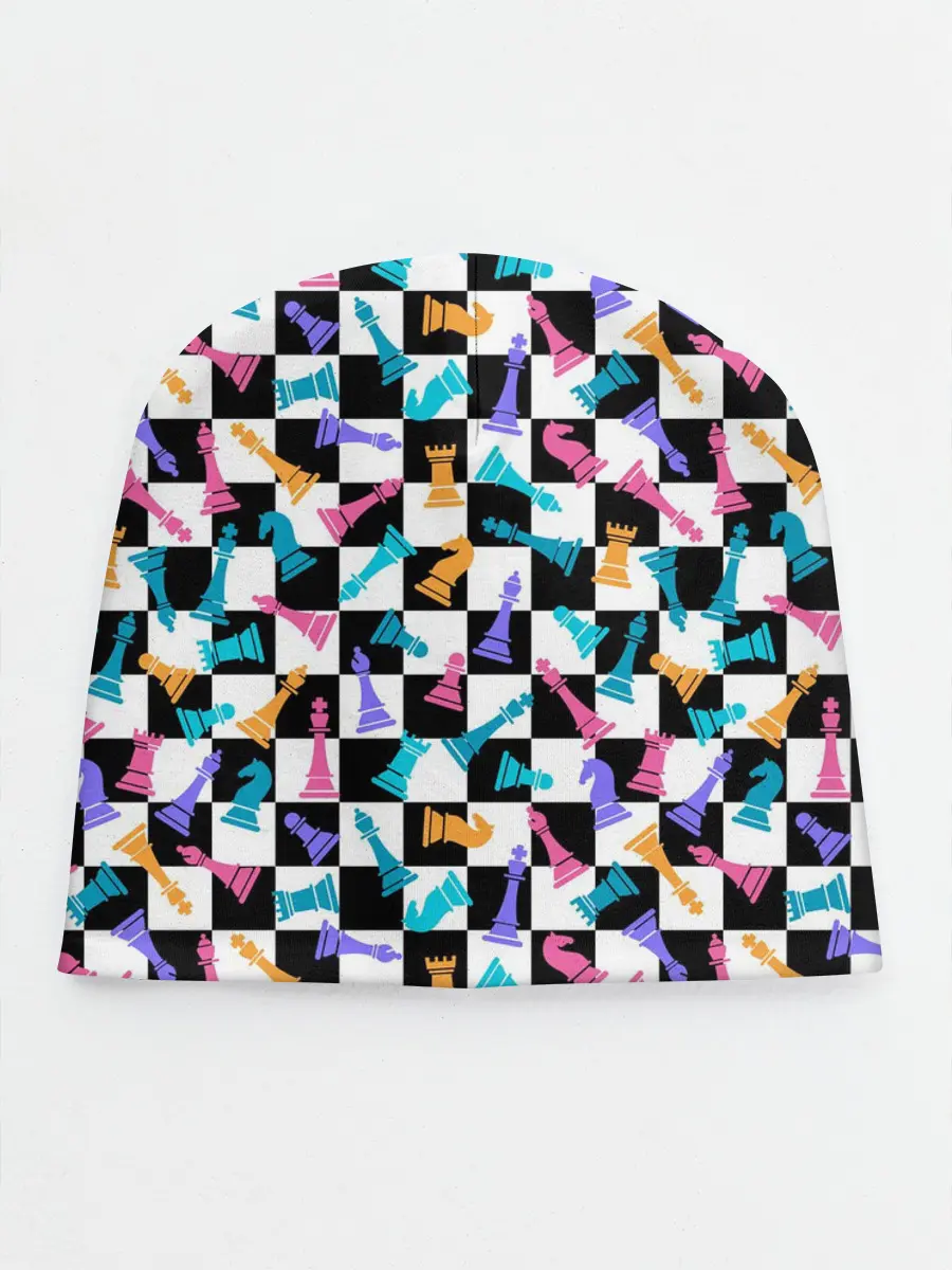 Детская шапка / Разноцветные Шахматные Фигуры