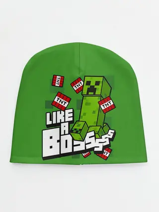 Детская шапка / LIKE A BOSS Minecraft Creepe