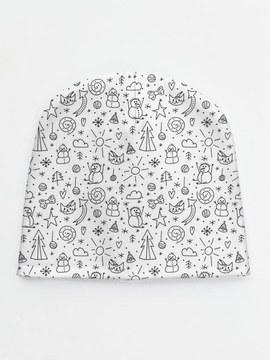 Детская шапка / Зимнее дудл настроение