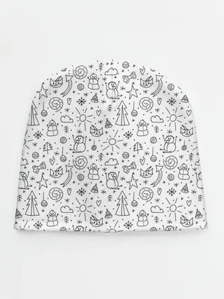 Детская шапка / Зимнее дудл настроение