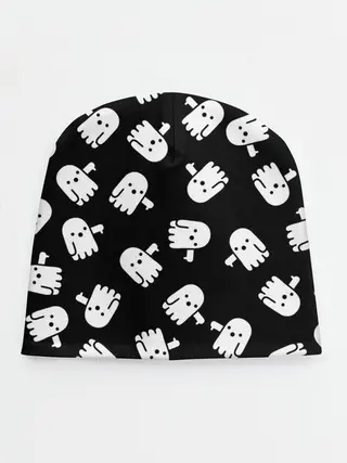Детская шапка / ПРИВИДЕНИЯ УЗОР / HALLOWEEN