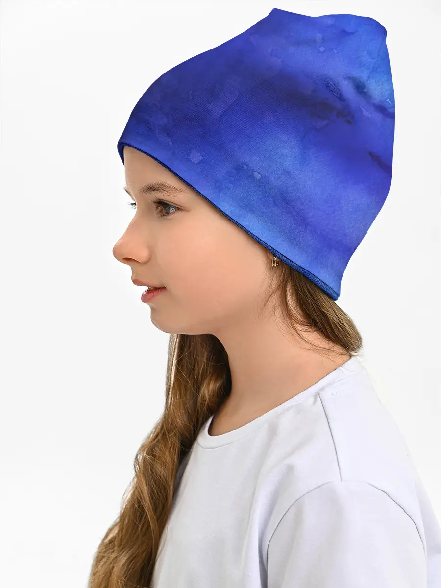 Детская шапка / Синее размытие