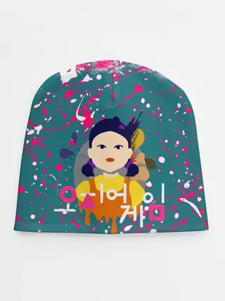 Детская шапка / ИГРА В КАЛЬМАРА SQUID GAME КУКЛА
