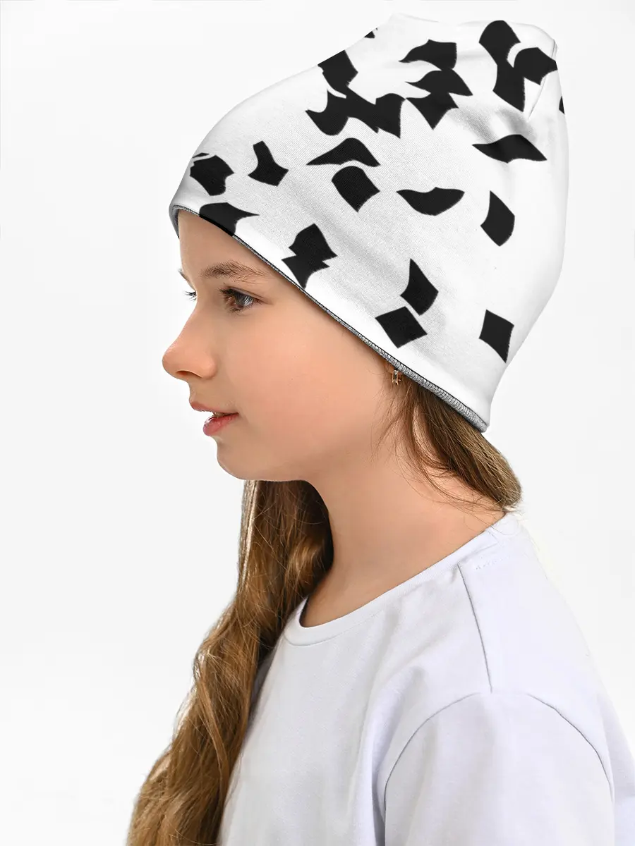 Детская шапка / черно-белый камуфляж