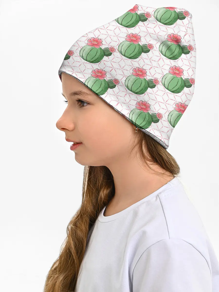 Детская шапка / Паттерн из кактусов