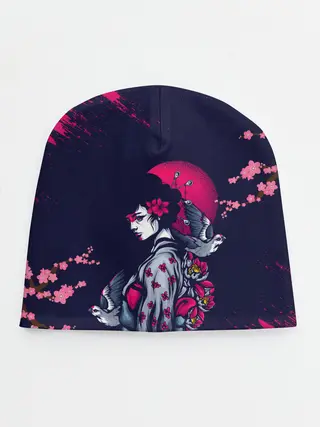 Детская шапка / ДЕВУШКА В КИМОНО И ПТИЦАМИ