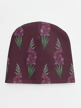 Детская шапка / Бардовые гладиолусы