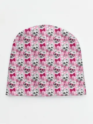 Детская шапка / Йоркширский Терьер на Розовом Фоне