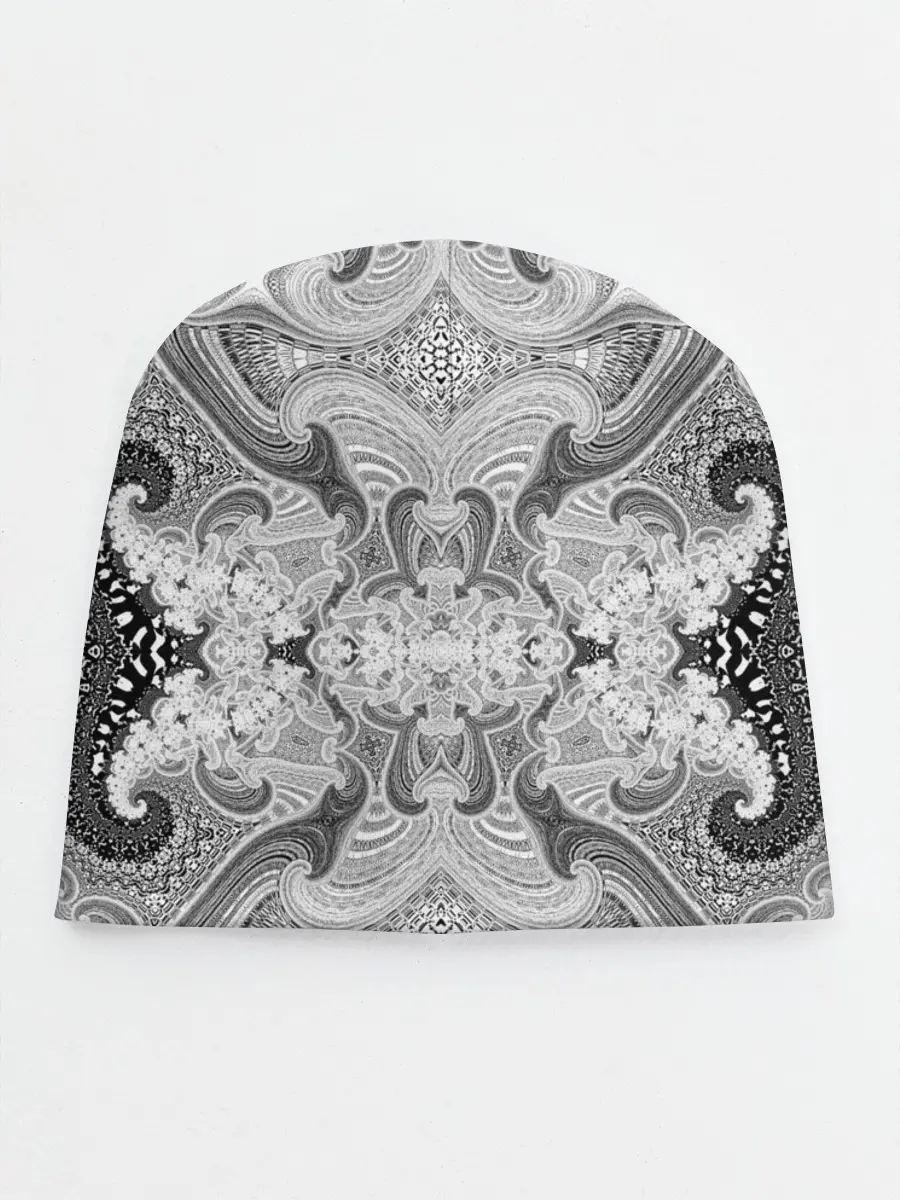 Детская шапка / Черно-белый абстрактный узор.