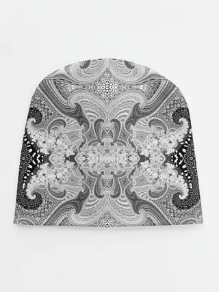 Детская шапка / Черно-белый абстрактный узор.