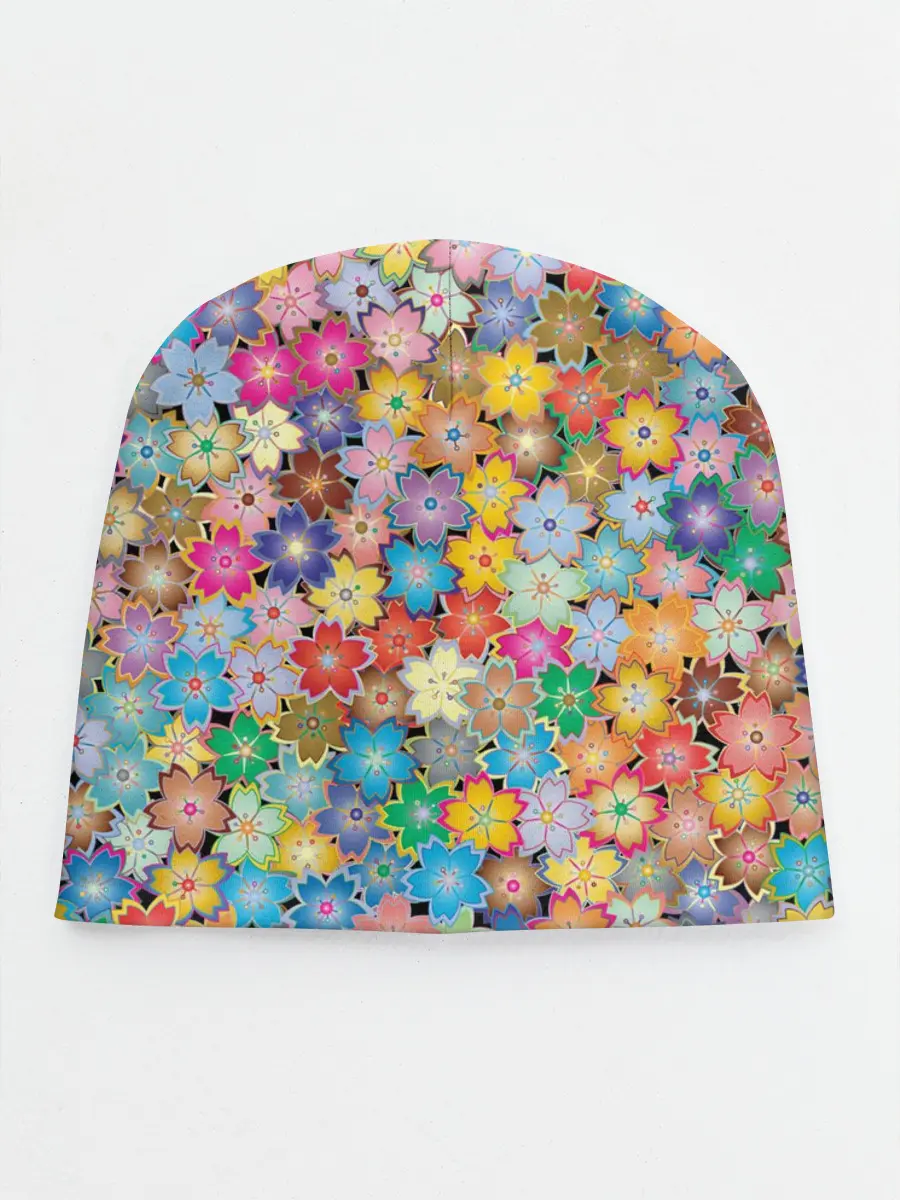 Детская шапка / цветы цветочки