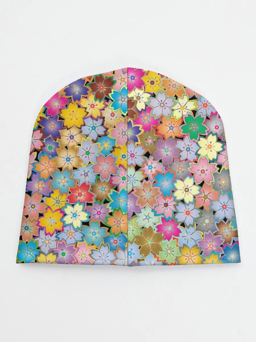 Детская шапка / цветы цветочки