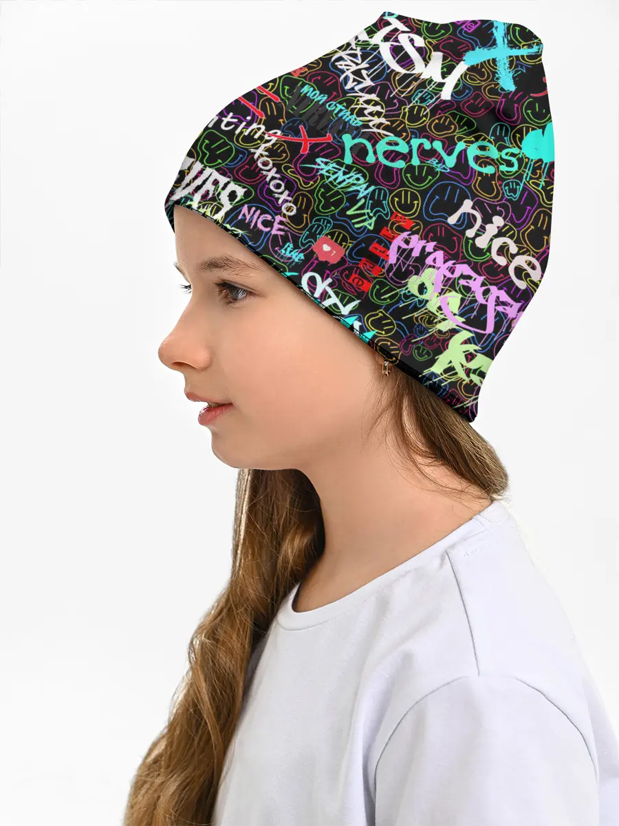 Детская шапка / neon graffiti | Smile