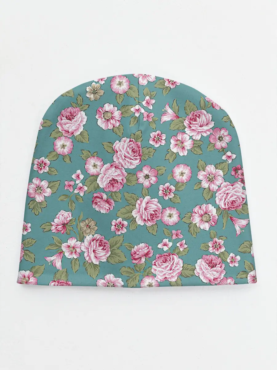 Детская шапка / Поле розовых цветов