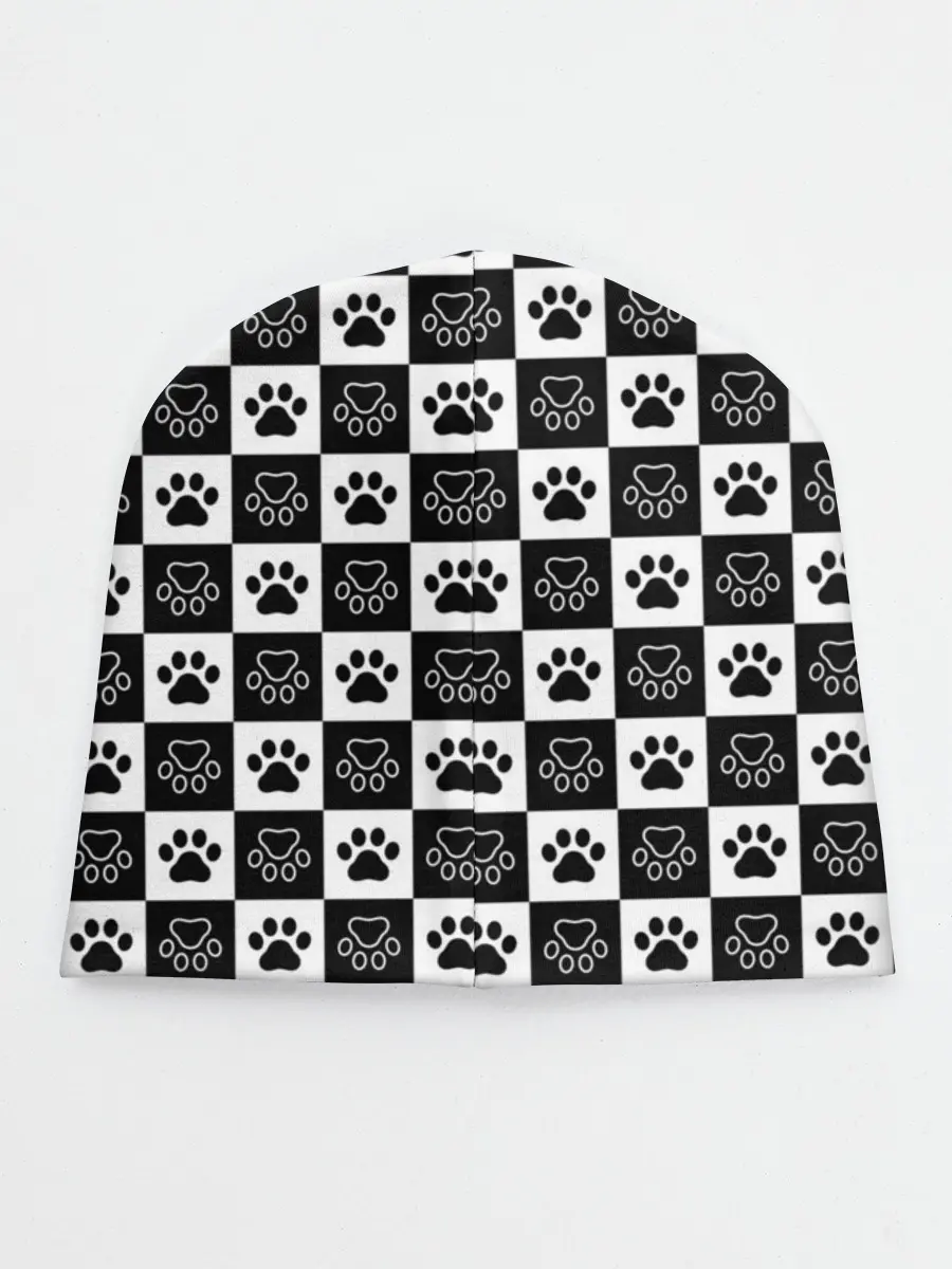 Детская шапка / Следы на Шахматном Фоне