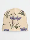 Детская шапка / Цветы шафрана на бежевом фоне