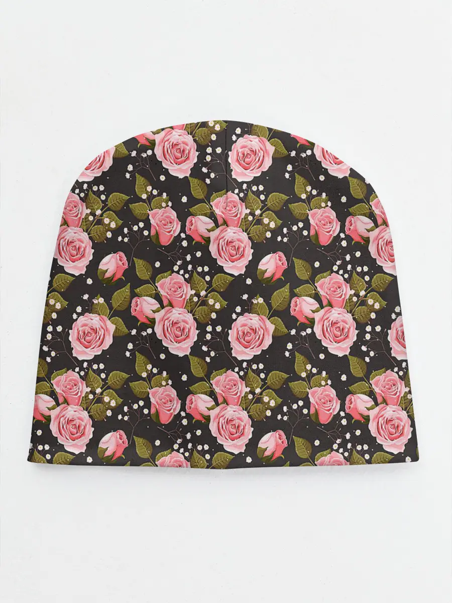 Детская шапка / Яркие розовые розы