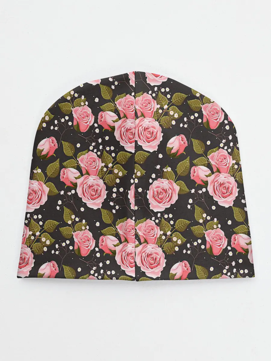 Детская шапка / Яркие розовые розы