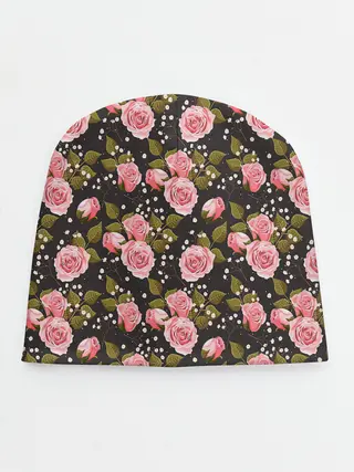 Детская шапка / Яркие розовые розы