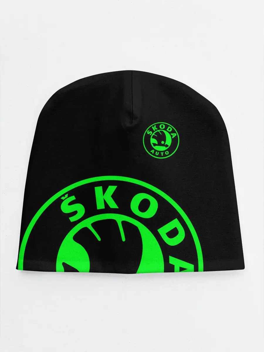 Детская шапка / SKODA GREEN LOGO BLACK STYLE