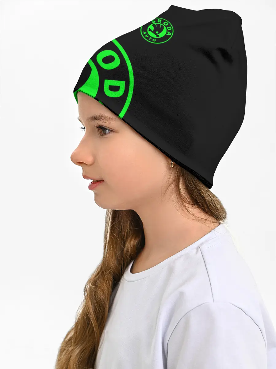 Детская шапка / SKODA GREEN LOGO BLACK STYLE