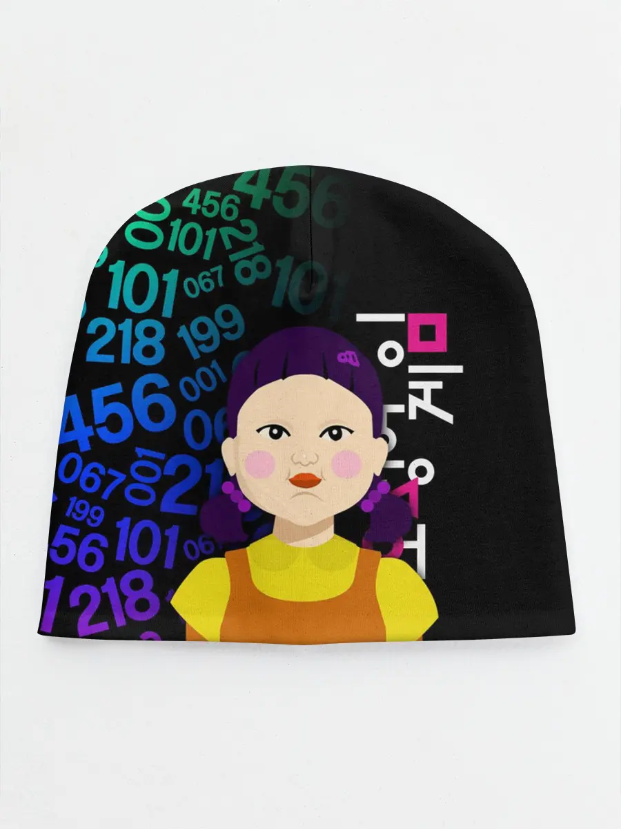 Детская шапка / ИГРА В КАЛЬМАРА / SQUID GAME / КУКЛА / УЗОР