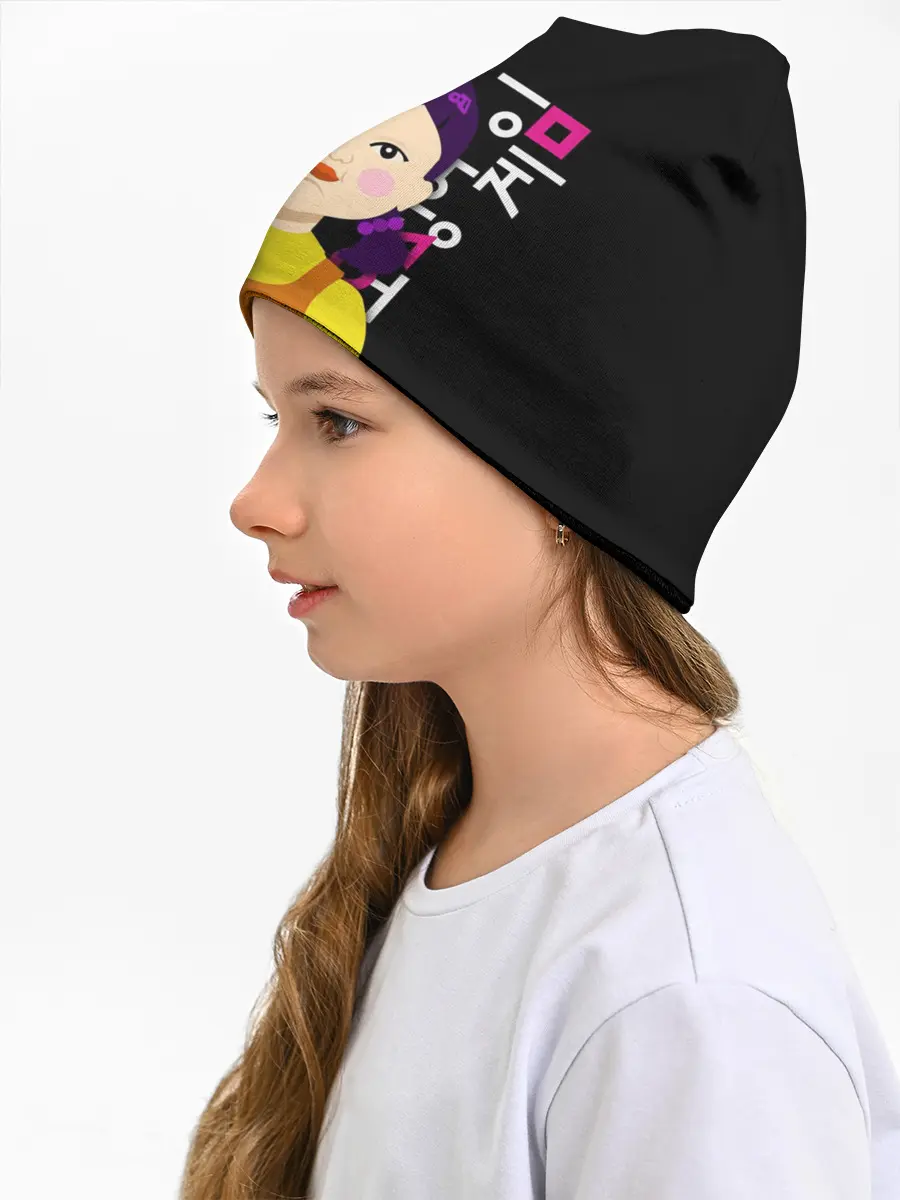 Детская шапка / ИГРА В КАЛЬМАРА / SQUID GAME / КУКЛА / УЗОР