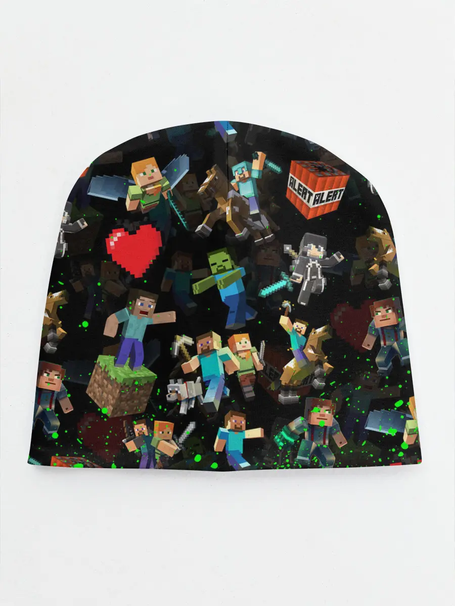 Детская шапка / МАЙНКРАФТ ПАТТЕРН ГЕРОИ ИГРЫ
