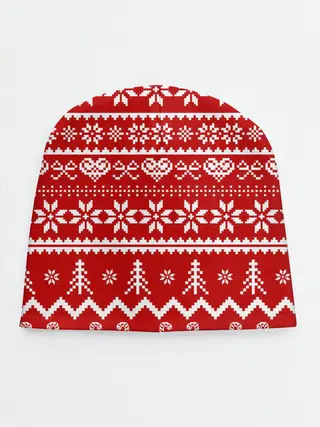 Детская шапка / Праздничный новогодний узор