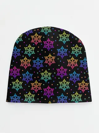 Детская шапка / Неоновые снежинки / Neon snowflakes