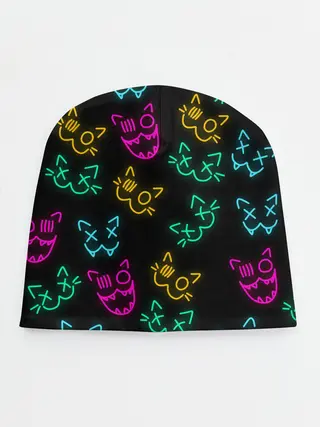 Детская шапка / НЕОНОВЫЕ КОТИКИ / NEON FACES CATS
