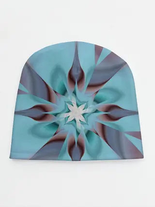 Детская шапка / Абстрактный цветок. Голубой.