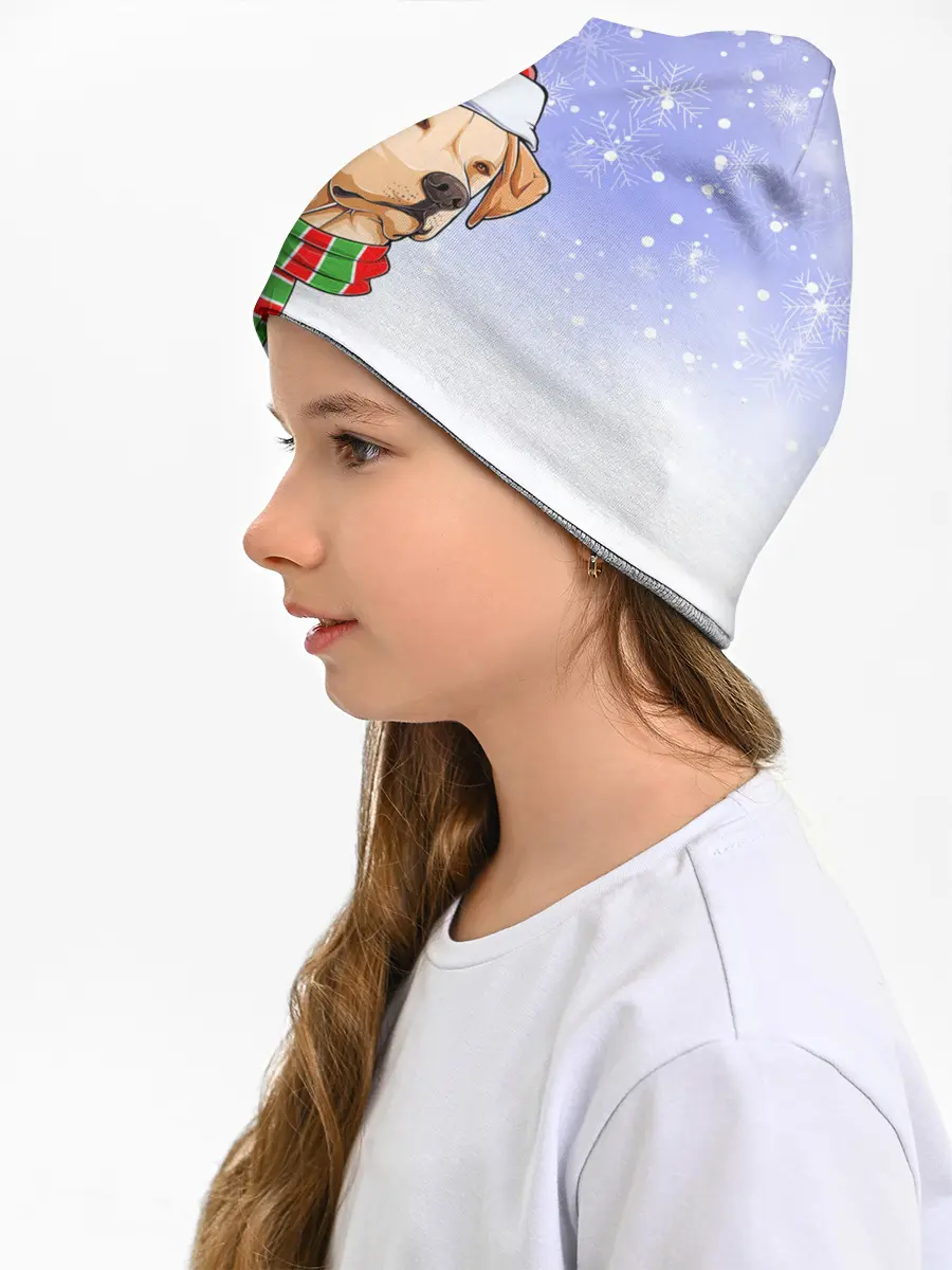 Детская шапка / Новогодний Лабрадор / New Years Labrador