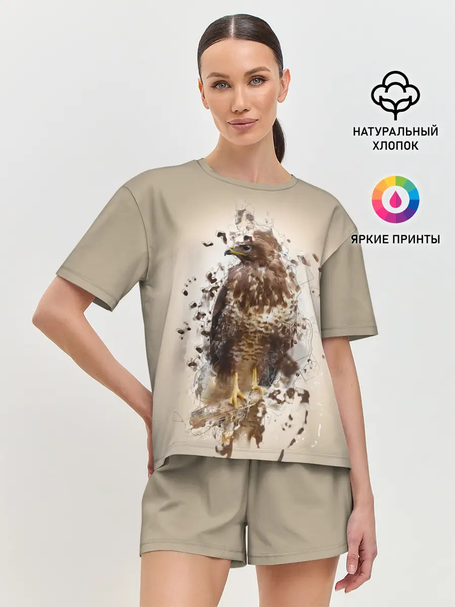 Женская пижама с шортами / Птица