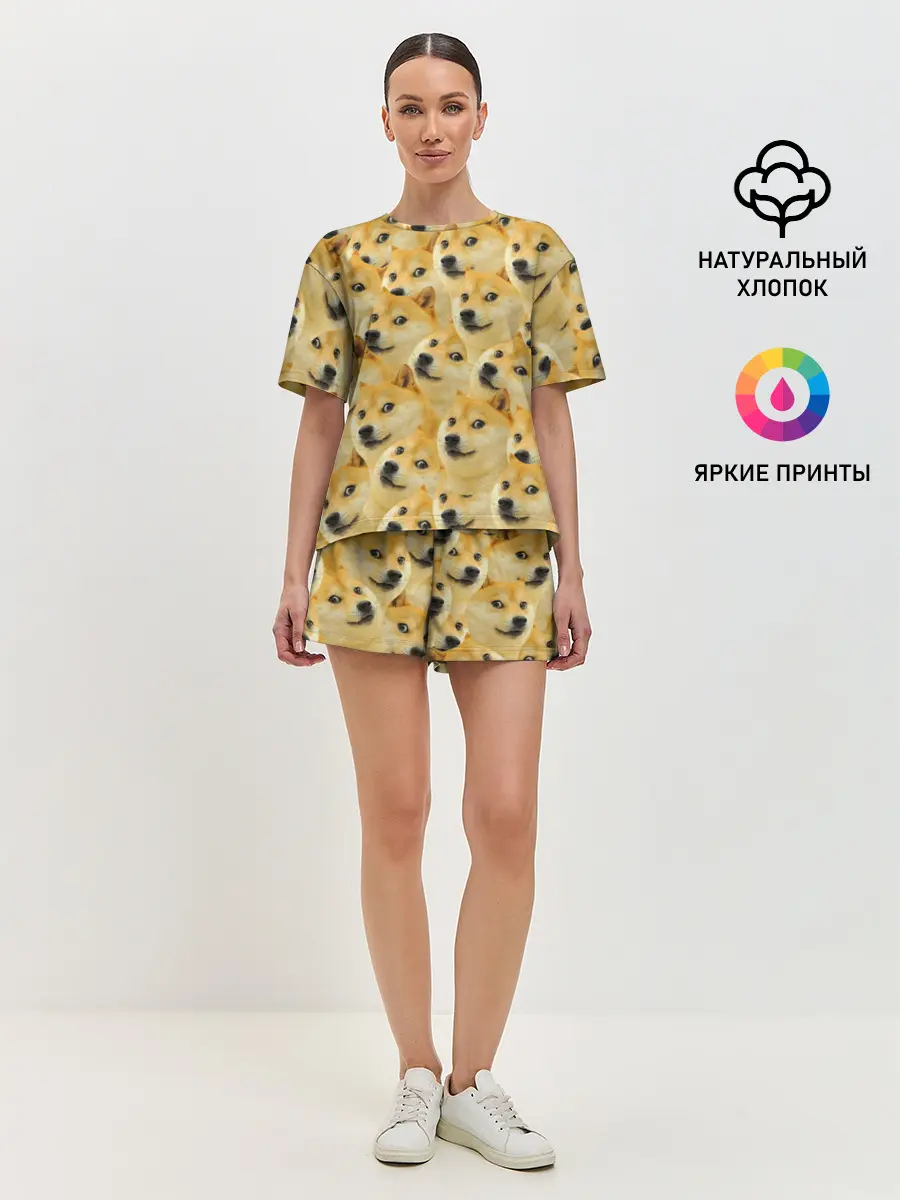 Женская пижама с шортами / Doge