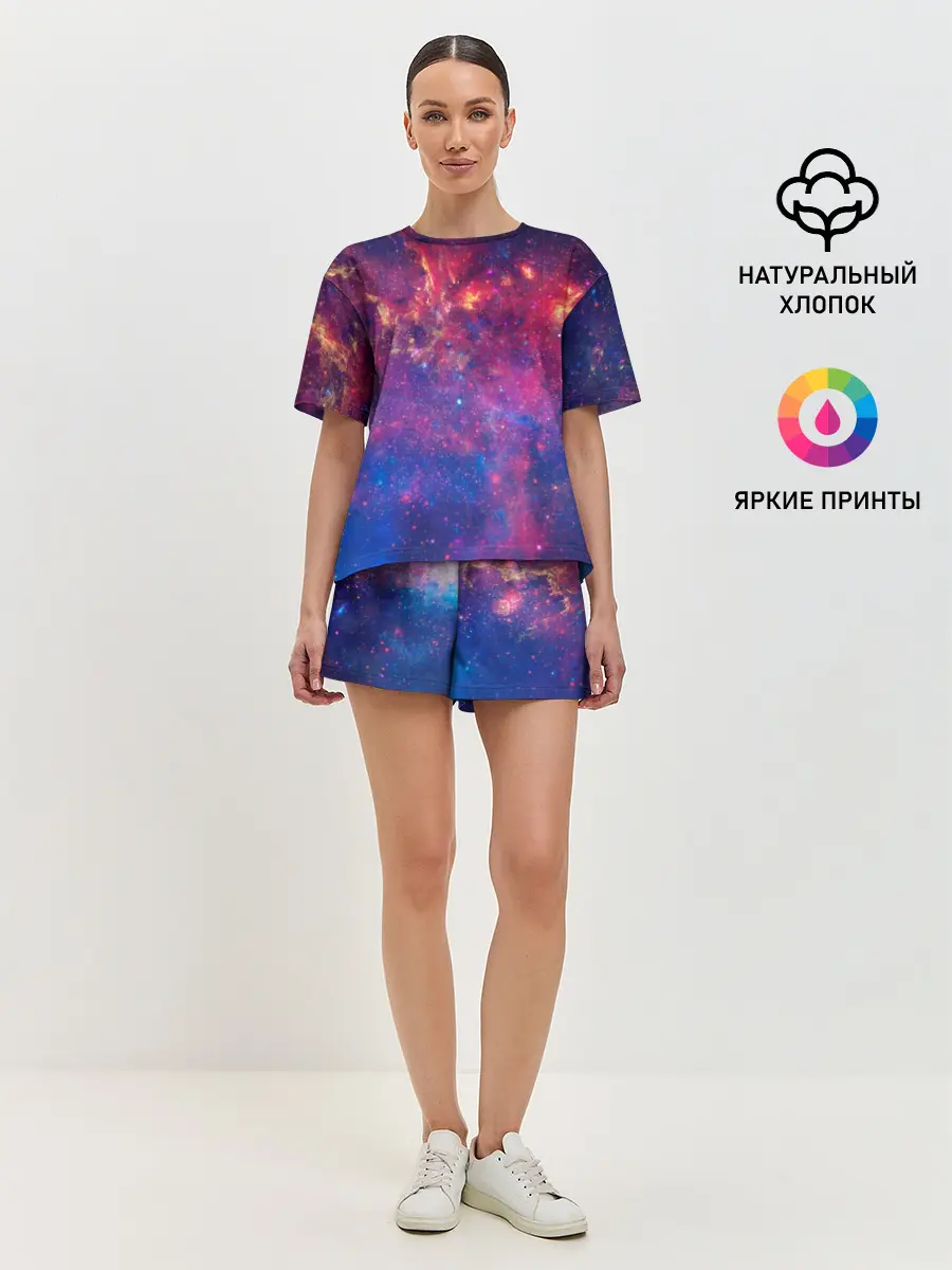 Женская пижама с шортами / Космос