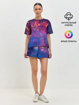 Женская пижама с шортами / Космос
