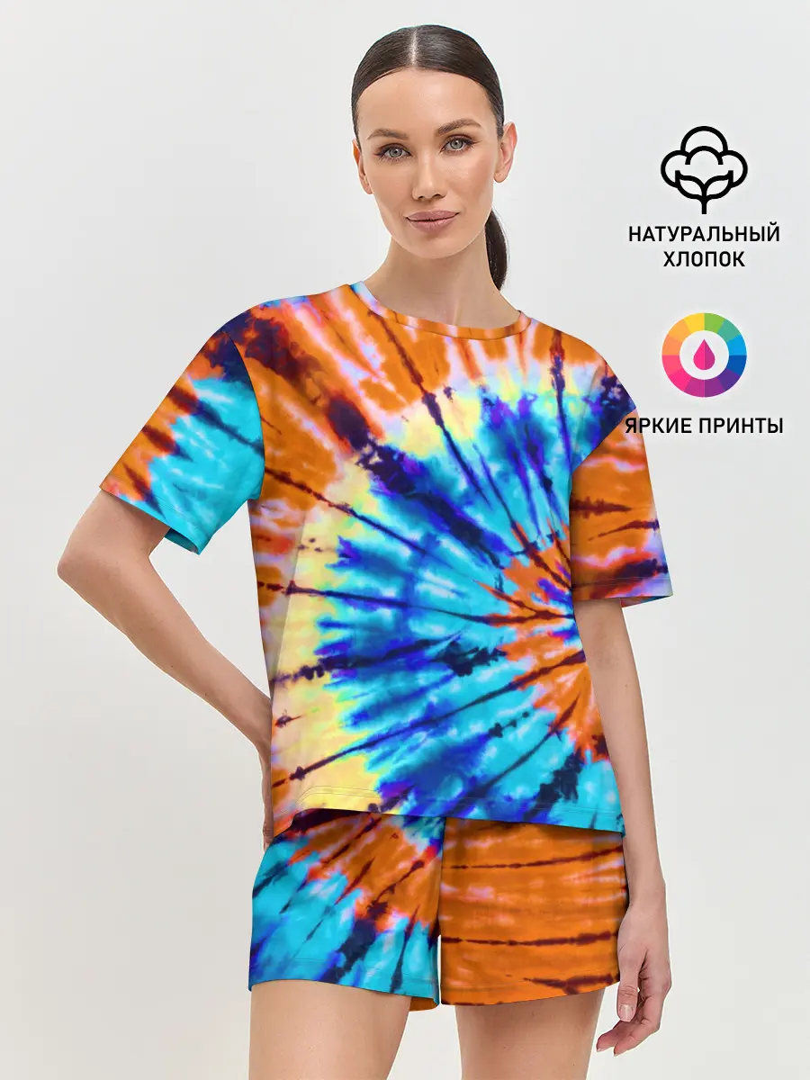 Женская пижама с шортами / Tie dye