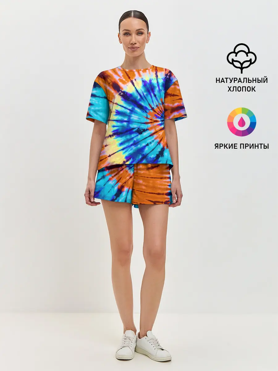 Женская пижама с шортами / Tie dye