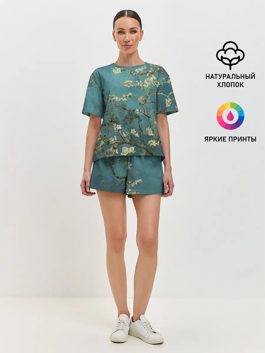 Женская пижама с шортами / Миндаль
