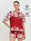 Женская пижама с шортами / Снежинки