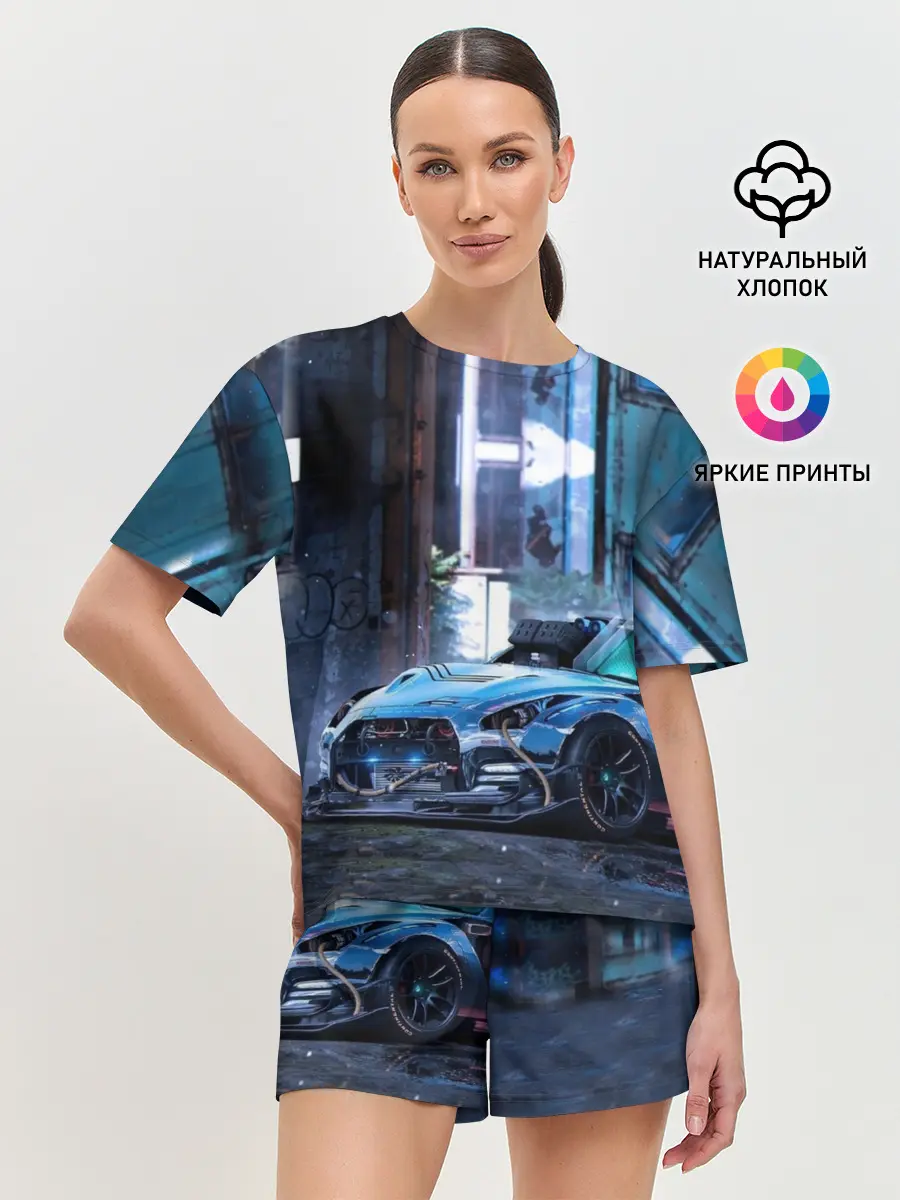 Женская пижама с шортами / Nissan GTR R35