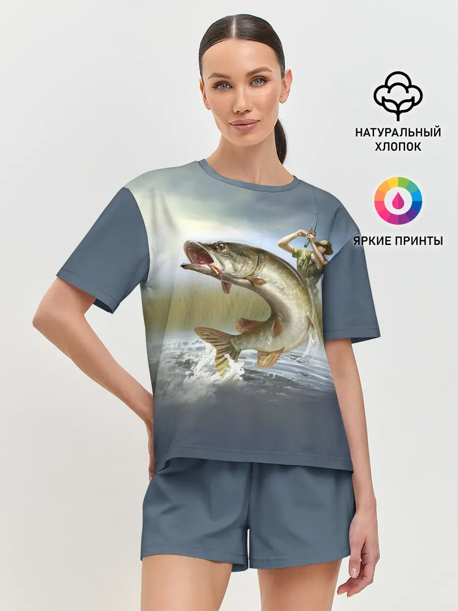 Женская пижама с шортами / Щука