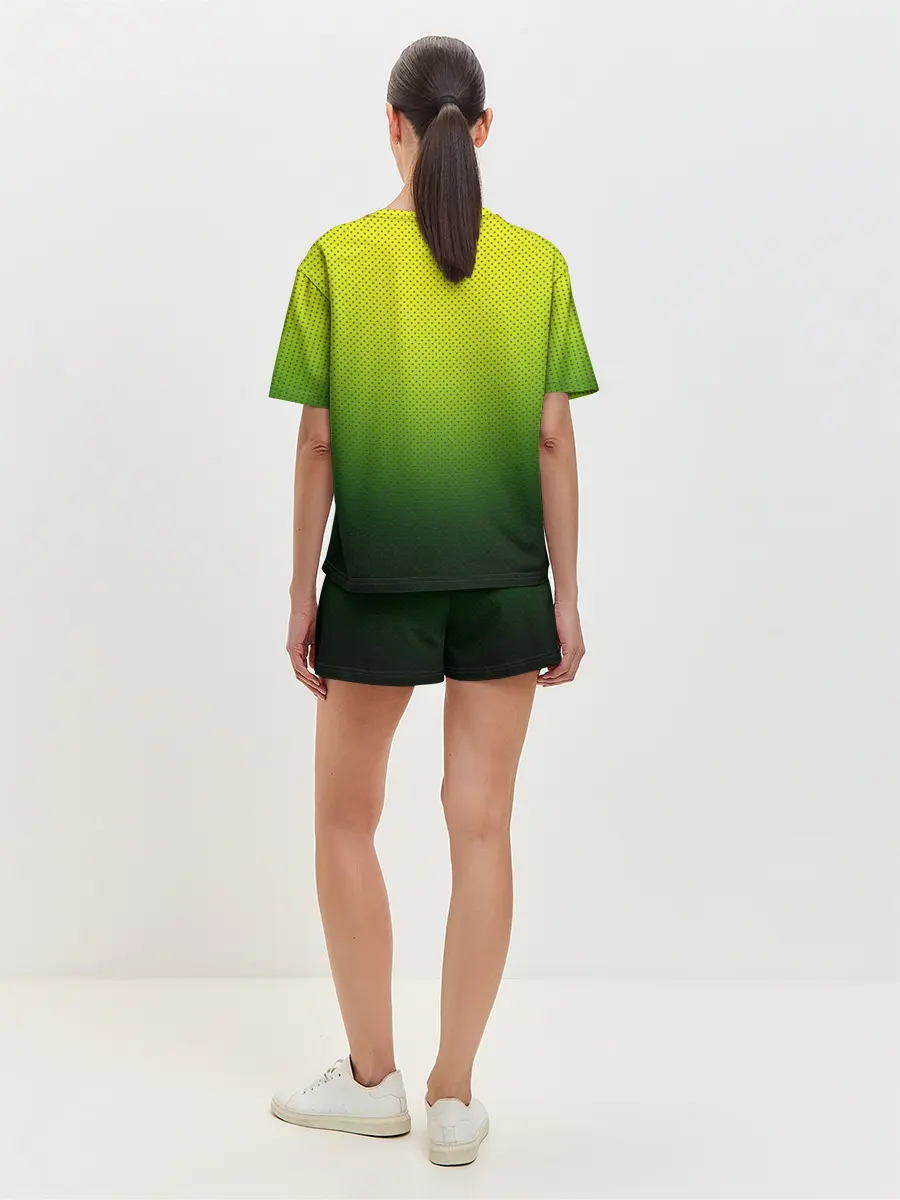 Женская пижама с шортами / Зелёная текстура