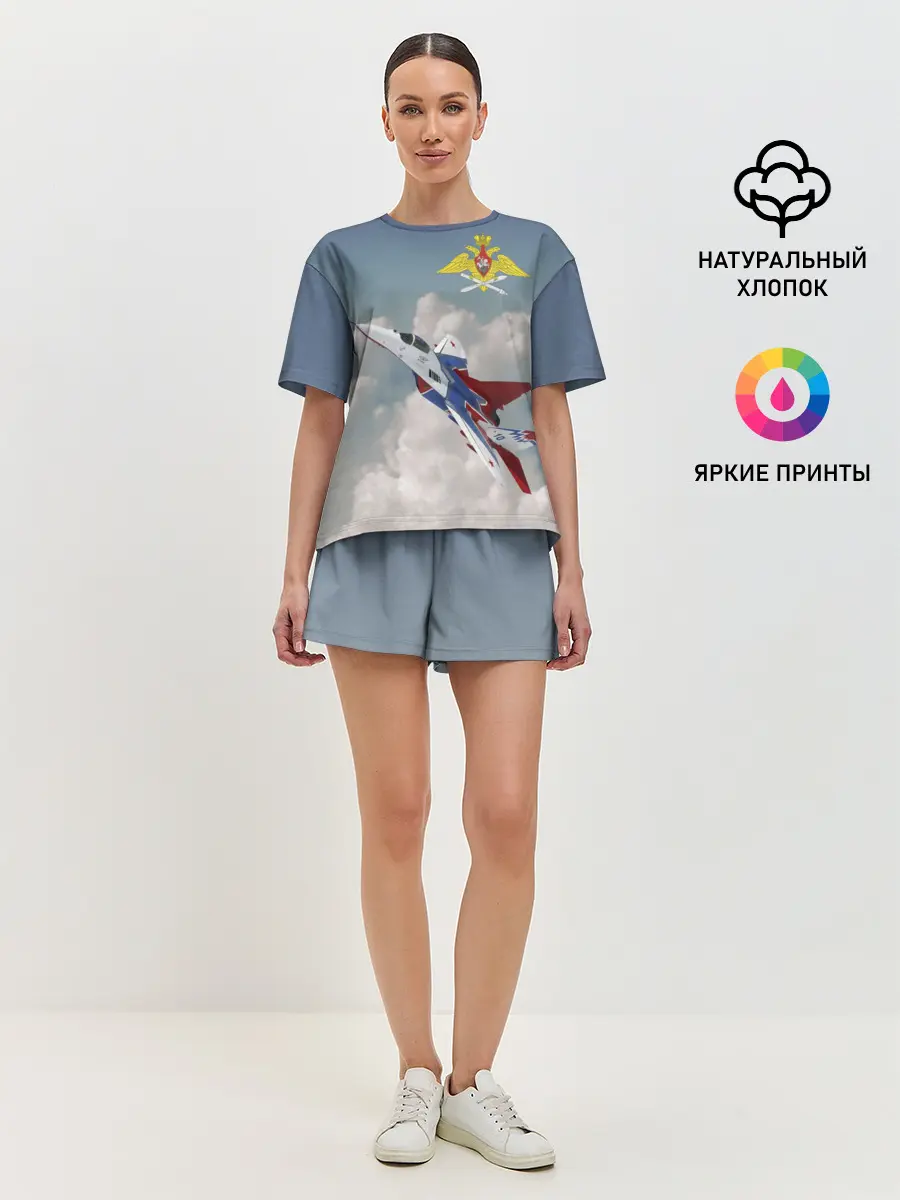 Женская пижама с шортами / Самолёт