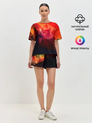 Женская пижама с шортами / Абстракция