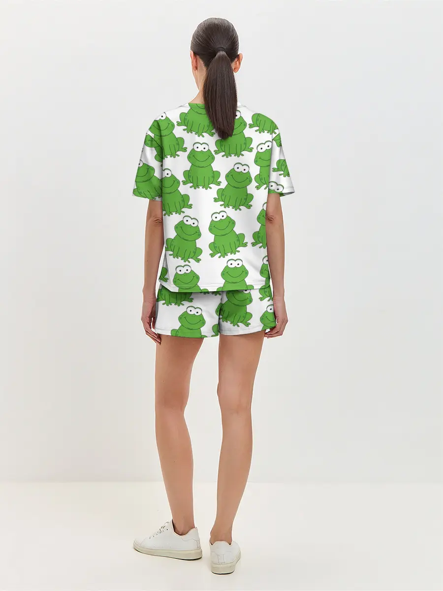 Женская пижама с шортами / Лягушки
