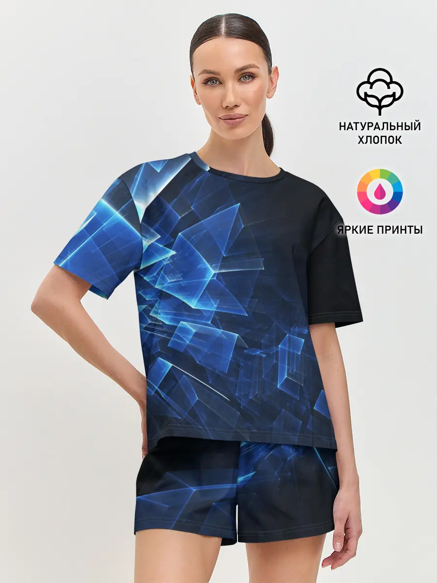 Женская пижама с шортами / Светящиеся фигуры